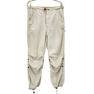 Vintage Structure Mens Medium Carpitrooper Pants Parachute Baggy Ivory Khaki